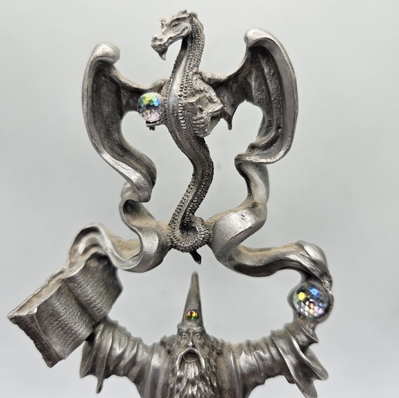 Perth Pewter Dragon Studies By Ray Lamb 1991 LM01 0131/2500 Wizard Statue - Picture 2 of 10